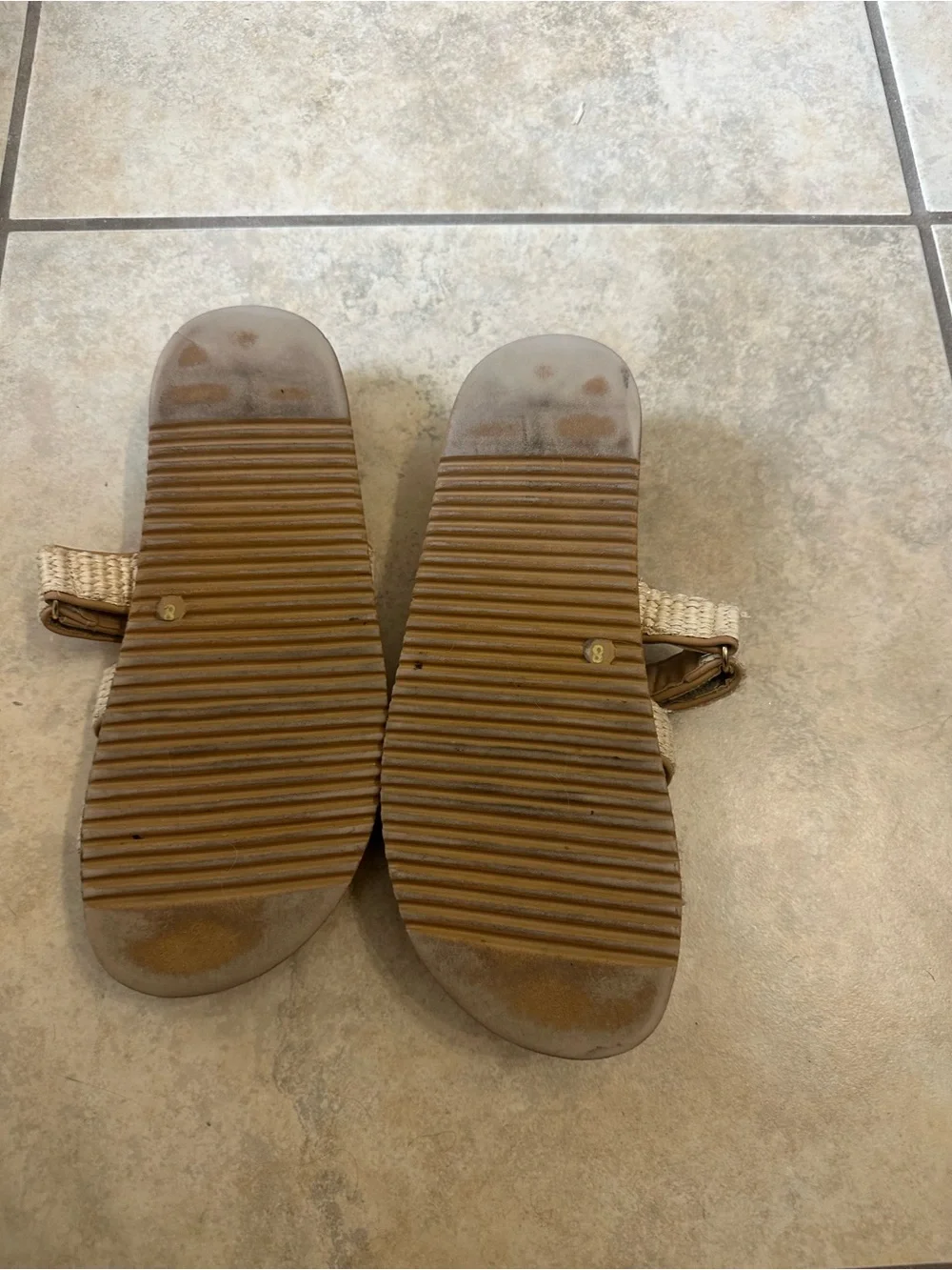 Steve Madden Tan & Natural Woven Slide Sandals